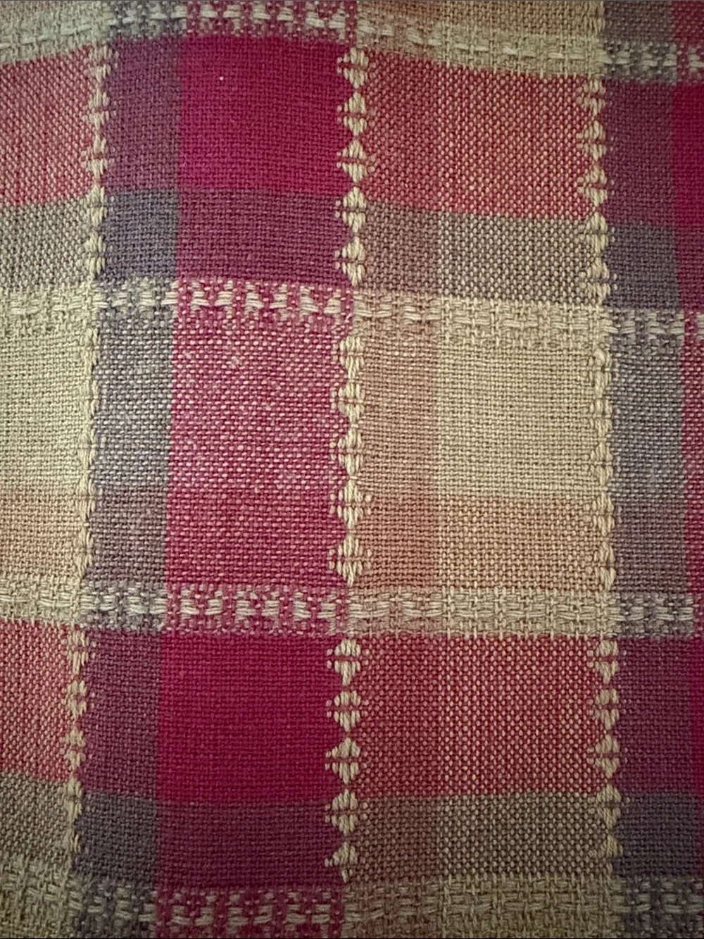 Set of 4 Plaid Woven Cotton Placemats Primitive Country Farmhouse Fall